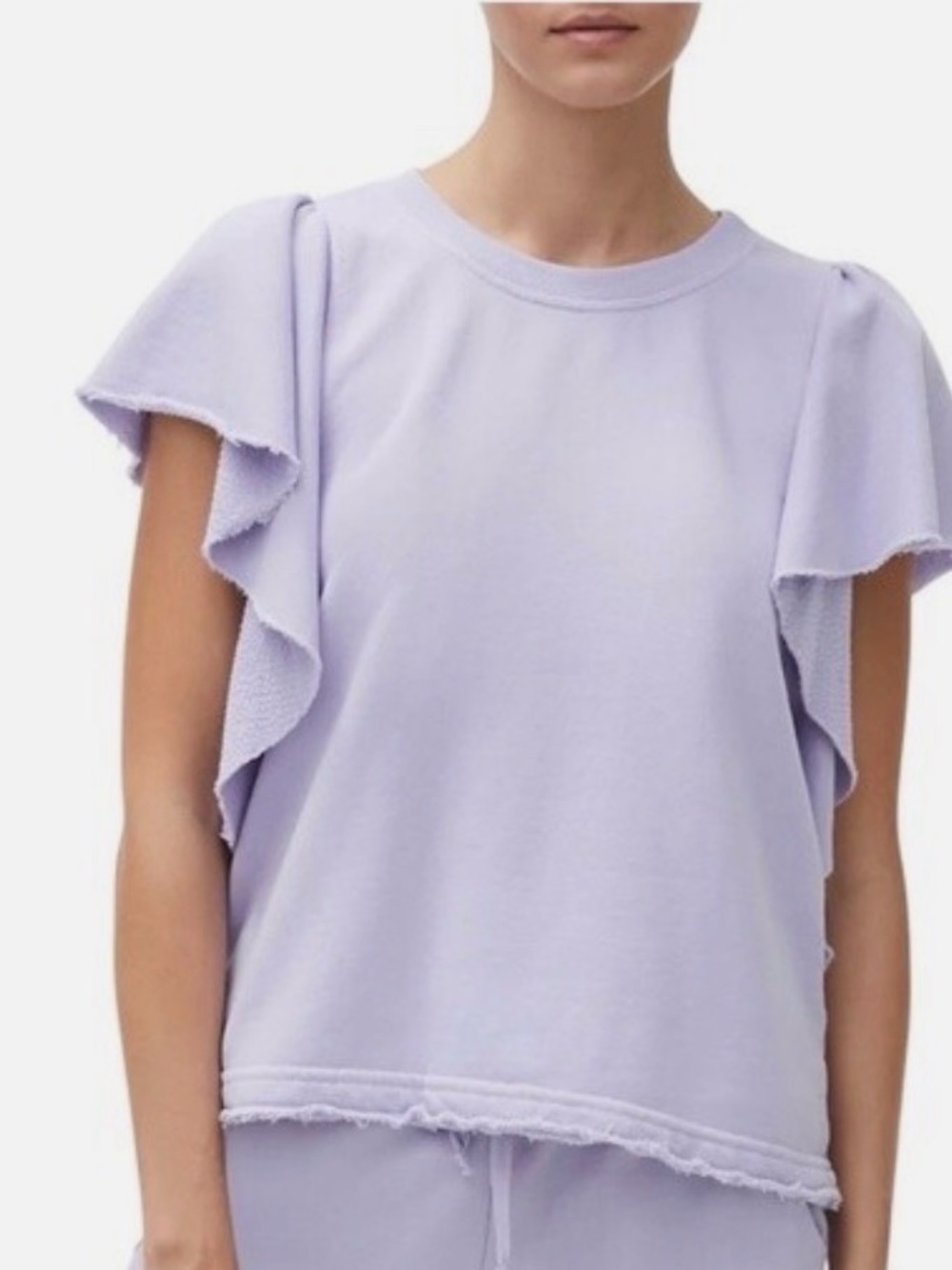 Michael Stars Lavender Flutter Sweater Short Sleeve Tee